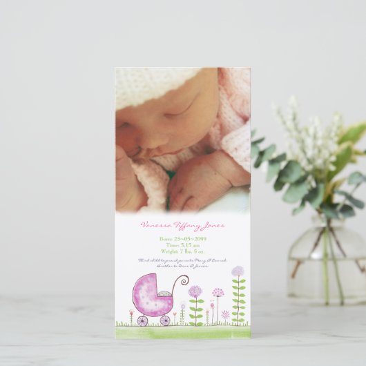 ベビー誕生カスタム発表フォトカード 案内状 (スタンド正面)
