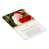 ベビー誕生クリスチャン金ゴールドクロススクリプトフォト マグネット (右側)