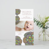 ベビー誕生サンキュー日本のフローラフォトカード サンキューカード (スタンド正面)