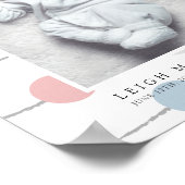 ベビー誕生ハローパステル水玉模様 ポスター (角)