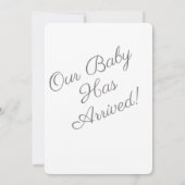 ベビー誕生フォトグレイ私たちのベビー 案内状 (裏面)