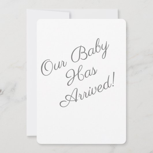 ベビー誕生フォトグレイ私たちのベビー 案内状 (裏面)