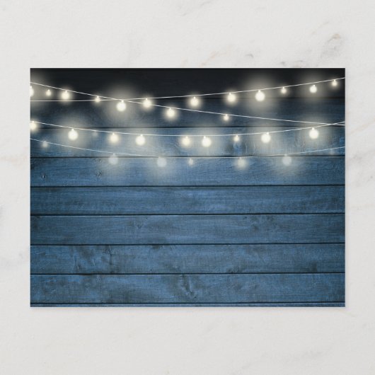 ベビー誕生フォトブルーウッドストリングライトサンキュー 案内ポストカード (裏面)