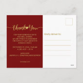 ベビー誕生フォトモダン金ゴールドスクリプトハート感謝していU シーズンポストカード (裏面)