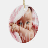 ベビー誕生レコード休日オーナメント.ブルーリボン セラミックオーナメント (右)