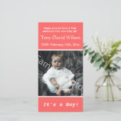 ベビー誕生写真のお知らせ。写真の追加 案内状 (スタンド正面)