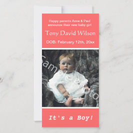 ベビー誕生写真のお知らせ。写真の追加 案内状