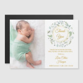 ベビー誕生写真Greenery金ゴールドありがとう (正面/裏面)