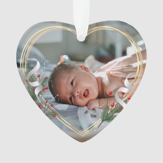 ベビー誕生情報マイルストーン1stクリスマスフォト オーナメント (正面)