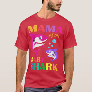 ベビー誕生日のママシャークマシャークマザー Tシャツ