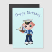 ベビー誕生日カードと小さなセーラーボーイ (正面/裏面)