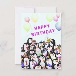 ベビー誕生日カードハッピーペンギンおもしろいパーティー カード