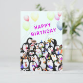 ベビー誕生日カードハッピーペンギンおもしろいパーティー カード (スタンド正面)