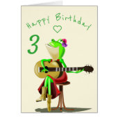 ベビー誕生日カードフロッグ遊のギターパーソナライズ (正面)