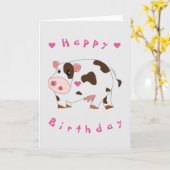 ベビー誕生日カードリトルカウズ – あなたのテキスト カード (黄色い花)