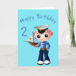 ベビー誕生日カードリトルセーラーボーイ – あなたのテキスト カード