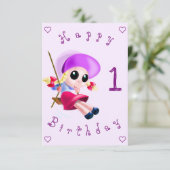 ベビー誕生日カード小さな女の子あなたの年を振る カード (スタンド正面)