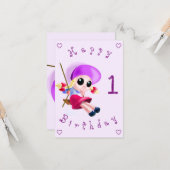 ベビー誕生日カード小さな女の子あなたの年を振る カード (正面/裏面インサイチュ)