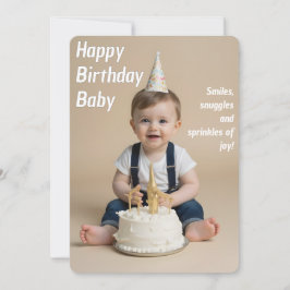 ベビー誕生日カード(インスタントダウンロード) 招待状