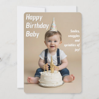 ベビー誕生日カード（インスタントダウンロード） 招待状
