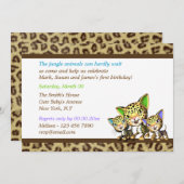 ベビー誕生日ジャングルサファリ 招待状 (正面/裏面)