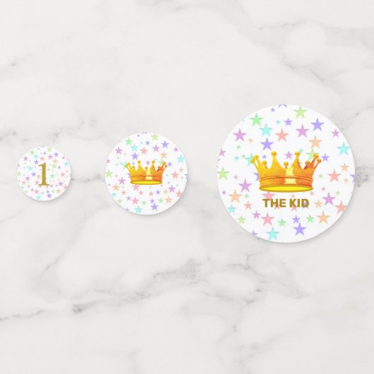 ベビー誕生日パーティ数々のー&カラースター コンフェッティ (正面)