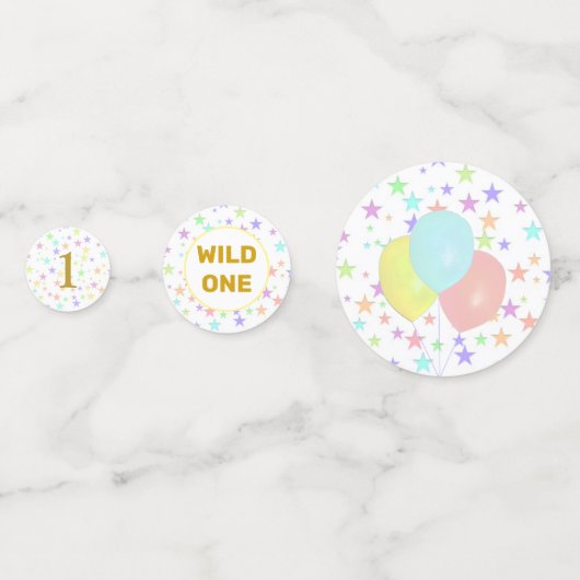 ベビー誕生日パーティ数々のー&カラースター コンフェッティ (裏面)