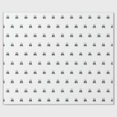 ベビー誕生日ブラックパンダクリーンシンプル ラッピングペーパー (フラット)