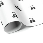 ベビー誕生日ブラックパンダクリーンシンプル ラッピングペーパー (ロールコーナー)