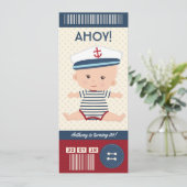 ベビー誕生日航海の搭乗券チケット写真 招待状 (スタンド正面)