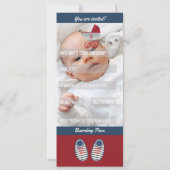 ベビー誕生日航海の搭乗券チケット写真 招待状 (裏面)