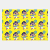 ベビー誕生日（アフリカ系アメリカ人）  ラッピングペーパーシート (正面3)