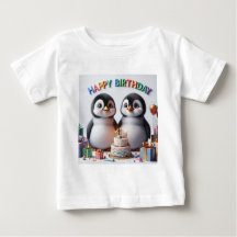 ベビー誕生日Tシャツ（ペンギン付）