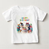 ベビー誕生日Tシャツ(ペンギン付) ベビーTシャツ (正面)