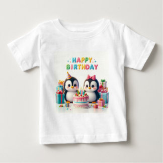 ベビー誕生日Tシャツ（ペンギン付） ベビーTシャツ