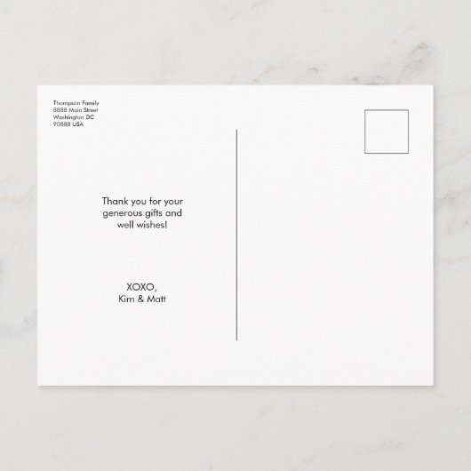 ベビー誕生発表フォトブルー 案内ポストカード (裏面)