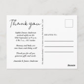 ベビー誕生発表写真ありがとう ポストカード (裏面)