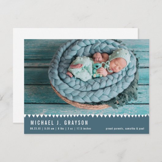 ベビー誕生発表写真はがき 案内ポストカード (正面/裏面)