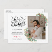 ベビー誕生発表写真カードのエレガントフローラ 案内ポストカード (正面/裏面)