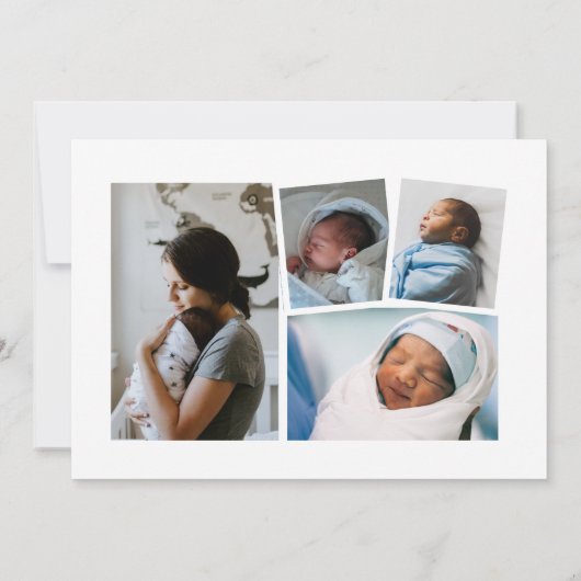 ベビー誕生発表写真カードのエレガントフローラ 案内状 (裏面)