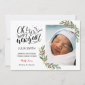 ベビー誕生発表写真カードのエレガントフローラ 案内状 (正面)