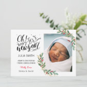 ベビー誕生発表写真カードのエレガントフローラ 案内状 (スタンド正面)