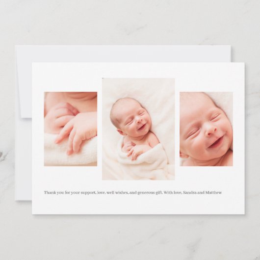 ベビー誕生発表写真コラージュのご紹介 案内状 (裏面)