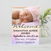 ベビー誕生発表女子または男カスタマイズの子 案内状 (スタンド正面)