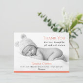 ベビー誕生発表感謝コーラルカード (スタンド正面)