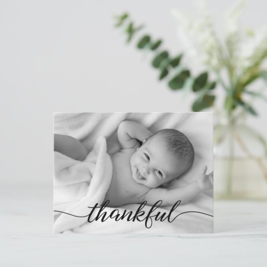 ベビー誕生発表感謝的なカスタム写真 案内ポストカード (スタンド正面)