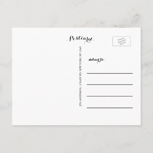 ベビー誕生発表葉書 | 初めまして 案内ポストカード (裏面)