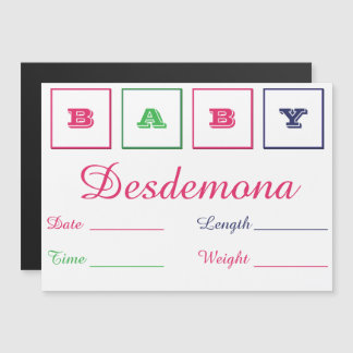 ベビー誕生発表薄型磁気カード マグネット招待状