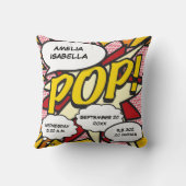 ベビー誕生統計のアナウンスのキープスケア クッション (裏面)