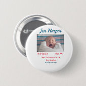 ベビー誕生統計の追加名場所日付保存用メモ 缶バッジ (正面&裏面)